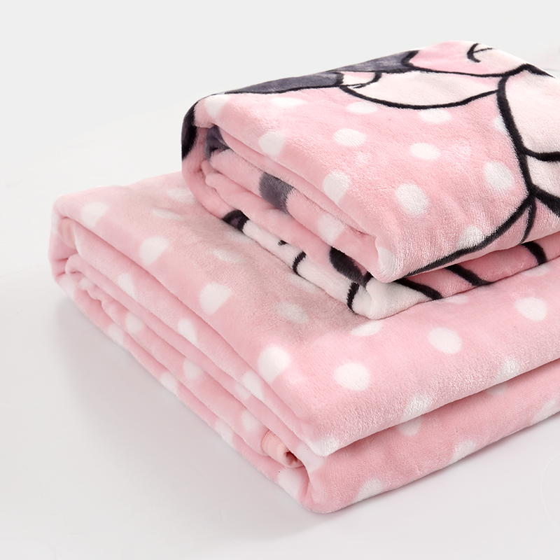 Disney Minnie Mouse Mickey Mouse with Bow Coral Fleece Blanket Throw Towels 100x140cm for Baby Kids Girls on Bed/Sofa/Plane