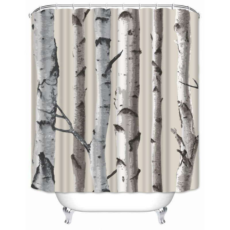 Musife Custom Birch forest Shower Curtain Waterproof Polyester Fabric Bathroom With Hooks DIY Home Decor