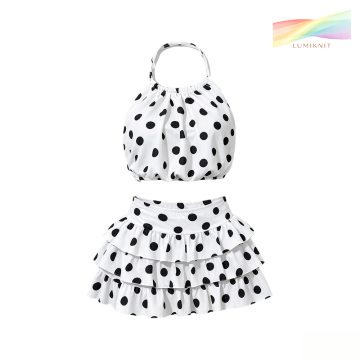 Halter Polka Dot Skirt Set