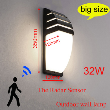 Outdoor Led Waterproof Wall Lamp Radar Motion Sensor Courty Garden Porch Light 36W High Brightness AC110V/220V