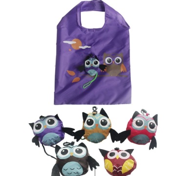 Cartoon owl friendly Shopping bag 4 colors Eco these reusable folding handle bag gift promotion bags 200pcs DHL free shipping