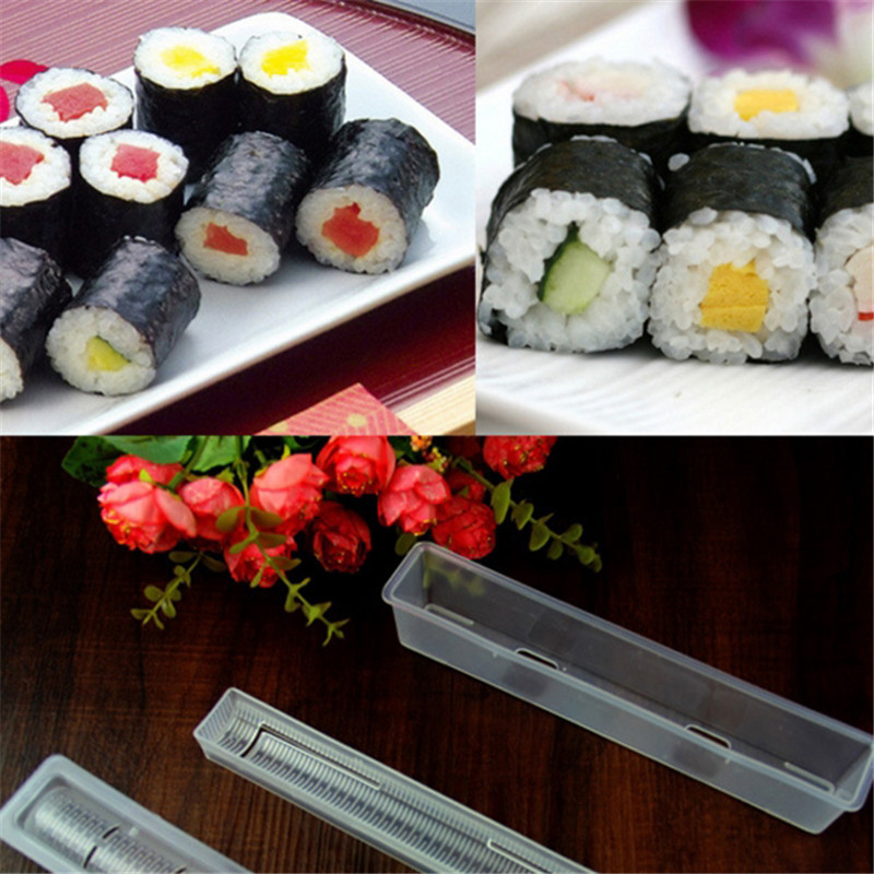 3 Pcs/set DIY Roller Sushi Roll Mold Making Meat Vegetables Laver Rice Roll Sushi Mold Making Kitchen Accessories Kit Tools