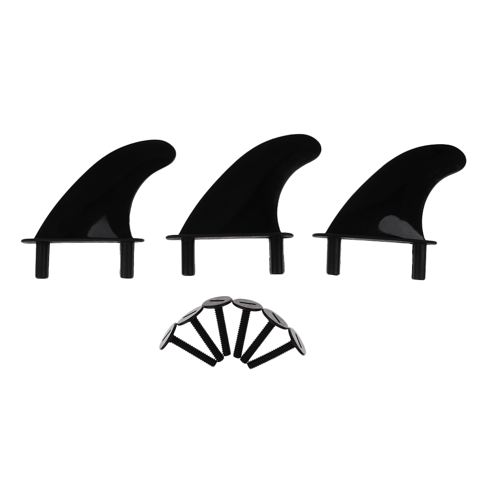 3pcs/set Surfboard Black Fin & Screws for Softboard/Surf Board Accessories Soft Top Surfboard Fins for Surfing enthusiasts
