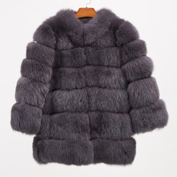 UPPIN 2018 New Elegant Fake Fox Fur Jacket Women Winter Fashion Faux Fox Fur Jackets Woman Warm Artifical Fox Fur Coats Ladies