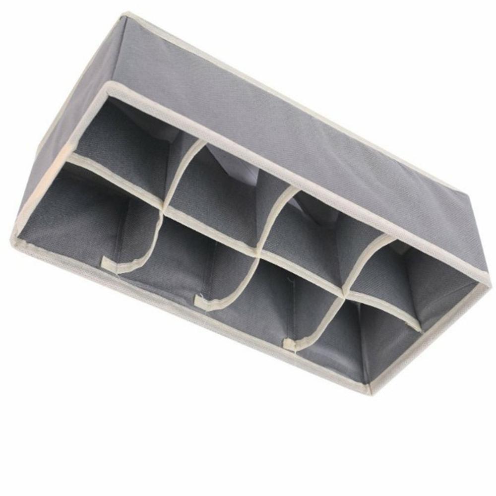 Foldable Drawer Organizers Storage Box Case For Bra Ties Underwear Socks Scarf Drawer Organizers Gray