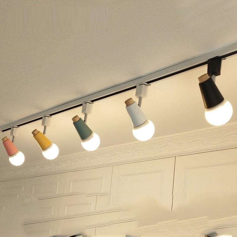 Modern led track lamp colourful 2 way adjustable rail spotlights track lighting fixture 120v light bar showroom clothing store