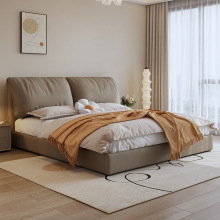 Creamy Nordic Bedroom Light Luxury 1.8m storage bed