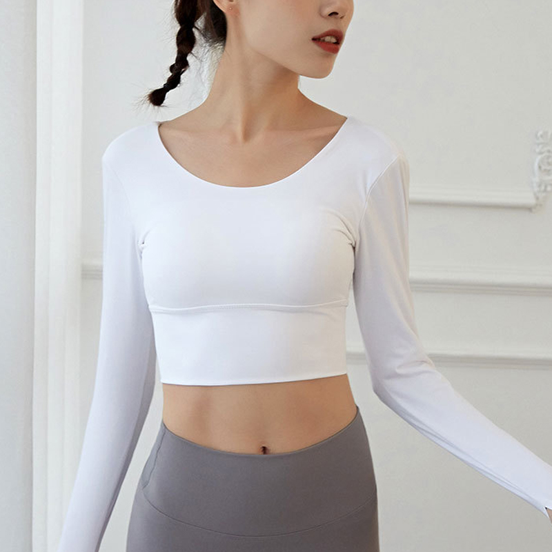Quick Dry Backless Gym Seamless Sports Top T Shirt Women Long Sleeve Solid Yoga Shirt Running Fitness Gym Shirts Yoga Tops