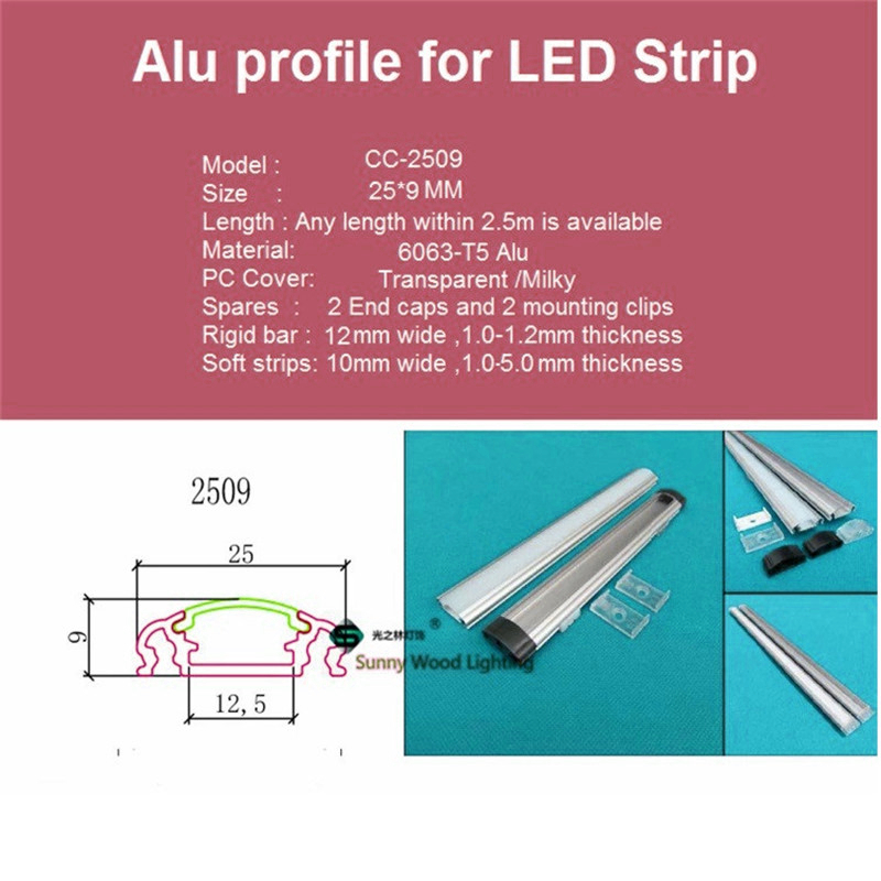 5-30PCS 40inch 1m led bar light , 12mm pcb led aluminium profile matte clear cover, aluminium channel for rigid strip