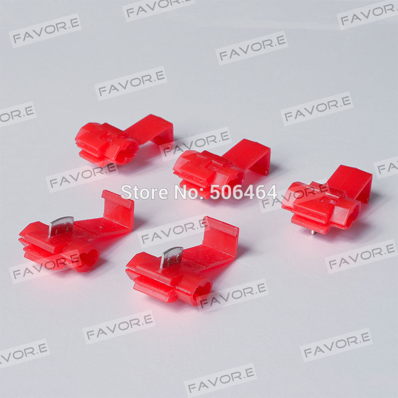 50PCS PVC Wire Crimp Terminals Connector Quick Splice Wiring Cable Clamp Red Connection Maintenance Tools 22-18 AWG