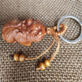 Yanting Peach Wood Key Chain Lucky Fortune PiXiu Style Means Peace And Wealth Key Pendant Bag Hanging Men Jewelry Gift 091