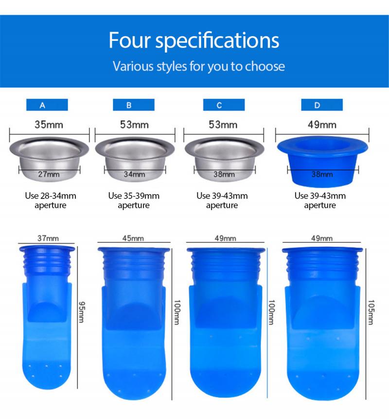 Floor Drain Valve Check Silicone Kitchen Strainer Bathroom Sewer Drainer Anti-odor Pest Floor Stainless Steel Drain Seal Tools