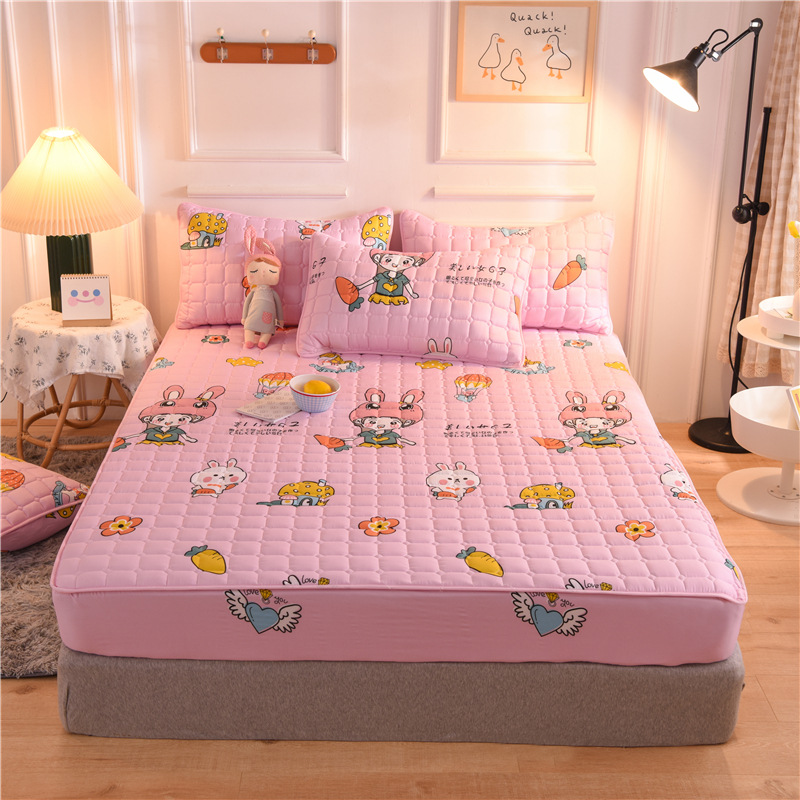 Quilted Bed Sheet Printed Brushed Mattress Protector Hotel Bed Cushion Cover Multiple size Mattress Cover Home Supplies LD379