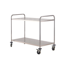 Restaurant Stainless Steel 2-Tier Dining Trolley