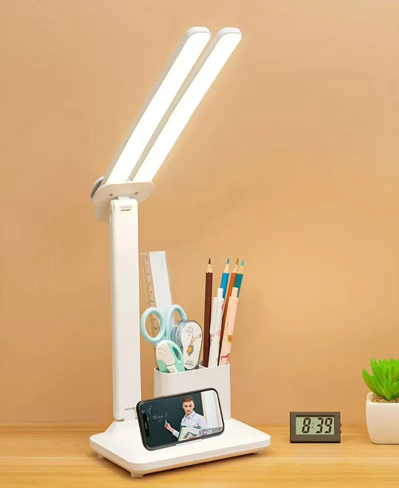 Modern Double Head Touch Control Desk Lamp