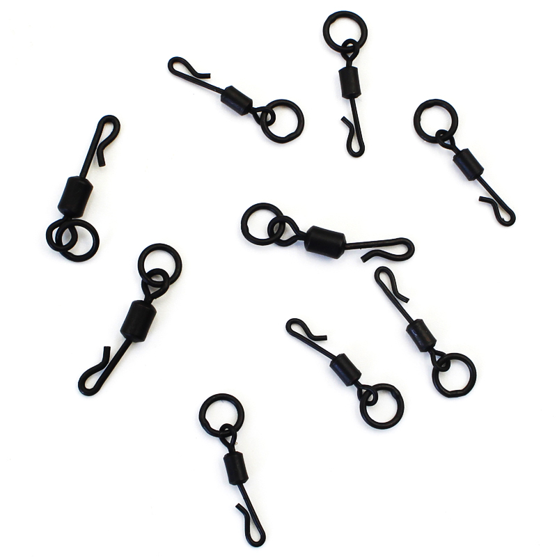20PCS Micro Fishing Accessories Quick Change Rings Swivel with Rings QC Kwik Swivels for Carp Chod Ronnie Rig Tackle Accessories