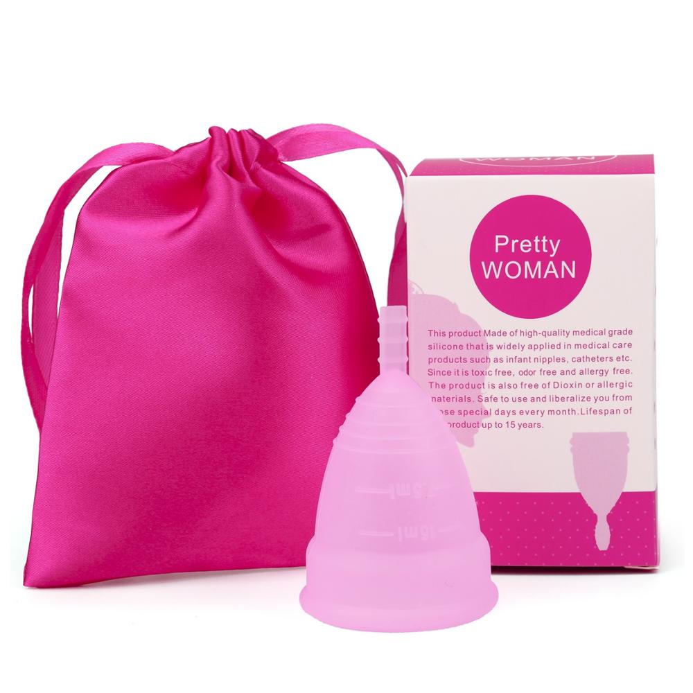 2PCS Menstrual Cup Copita Copa Menstrual Medical Silicone Feminine Hygiene Period Silicone Cup Lady Women Cup Menstrual Colletor