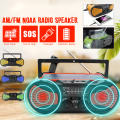 Solar Power WB Crank Emergency Power Bank Hand Crank Self Powered AM/FM Weather Portable Radio 2000mAh Rechargeable