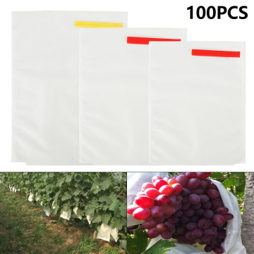 100Pcs Fruit Grape Protect Bags Anti-Bird Insect Moisture Net Bag Breeding Bag Pest Control Tools Mosquito Net Plant Covers