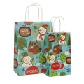 10pcs/lot 27x21x11cm Cartoon Paper Bag With Handles Decoration Merry Christmas Gift Bags Snacks Candy Packaging Bag