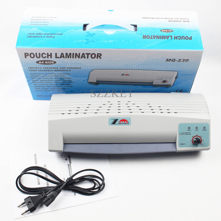 New A4 laminating machine MQ-230 Adjustable temperature laminator file photo home A4 film machine Photo sealing machine MQ230