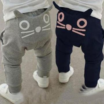 Cute Cat Baby Kids Boys Girls Pants Cotton Warm Clothing Trousers Harem Pants Bottoms Clothes 3-24M