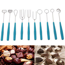 New Ceative Hot Sale 10PCS Chocolate Dipping Forks Party Fondue Fountain Cake Decorating DIY Tool Set Chocolate Forks