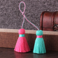 2PCS Multicolor Polyester Cotton Tassels DIY Jewelry Curtain Decorative Accessories Bag Pendant Double Color Craft Tassel Fringe