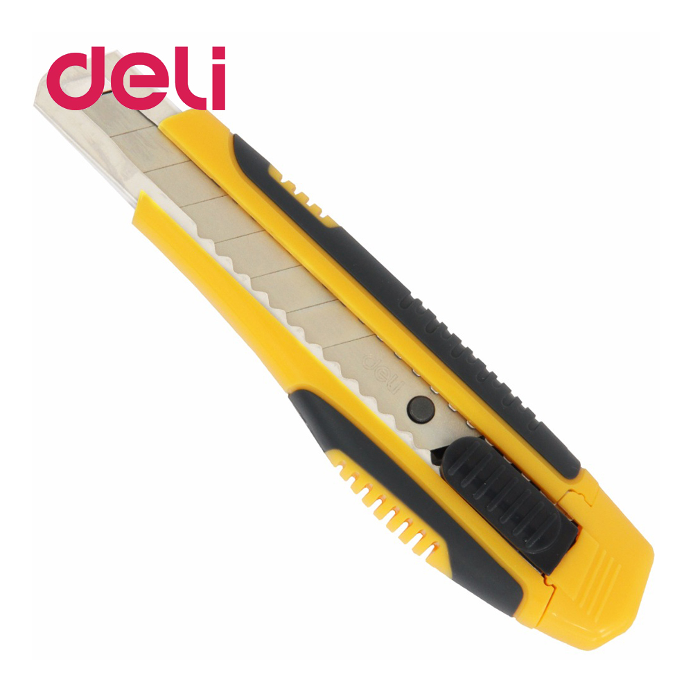 Deli 1Pcs Office School Cutting Supplies 18 mm Utility Knife Blade Diameter Blade Length 10cm Automatic Push And Pull random