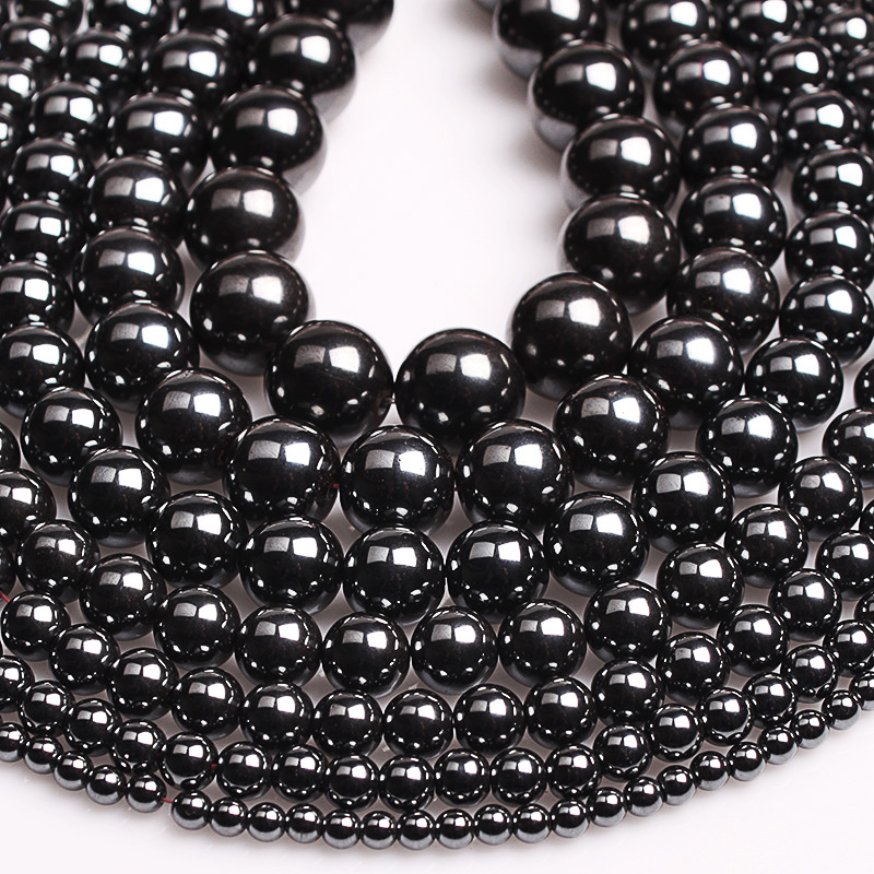Natural Stone Beads Black Hematite Round Beads 2 3 4 6 8 10 12 14 16 18 20MM Fit Diy Charms Bracelet Necklace For Jewelry Making