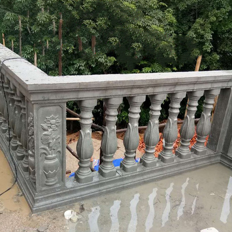 89cm/35.04in Good Plain Round Flower Bud Cast in Place Baluster Concrete Balcony Balustrade Mould With Top Rail ABS Plastic Mold