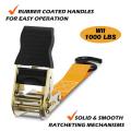 2pcs Ratchet Tie Down Straps Hold Secure Cargo Straps Hauling Truck Auto Straps Lashing Package Webbing Interior Accessories