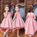 It's YiiYa Flower Girl Dress For Girls Weddings Appliques O-neck Tank Communion Dresses Zipper Bow Kids Party Gowns 186