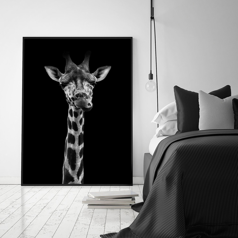 Animals Wall Art Canvas Poster Black and White Print Deer Elephant Painting Nordic Decoration Picture Modern Living Room Decor