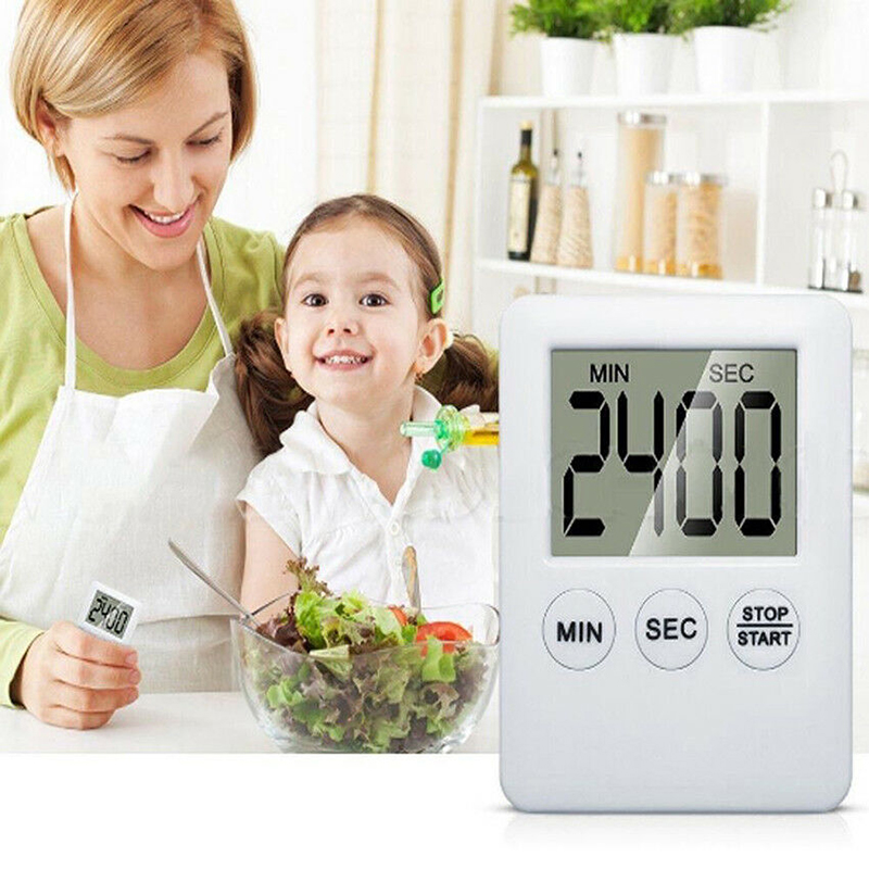 Super Thin LCD Digital Screen Kitchen Timer Square Cooking Count Up Countdown Alarm Sleep Stopwatch Temporizador Clock dropship