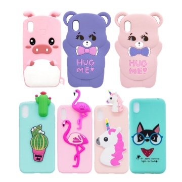 For Huawei Y5 2019 / Honor 8S Case Soft Silicone 3D Cartoon Unicorn Piglet Bear Cat Cover For Honor8s Phone Shells Cases Coque