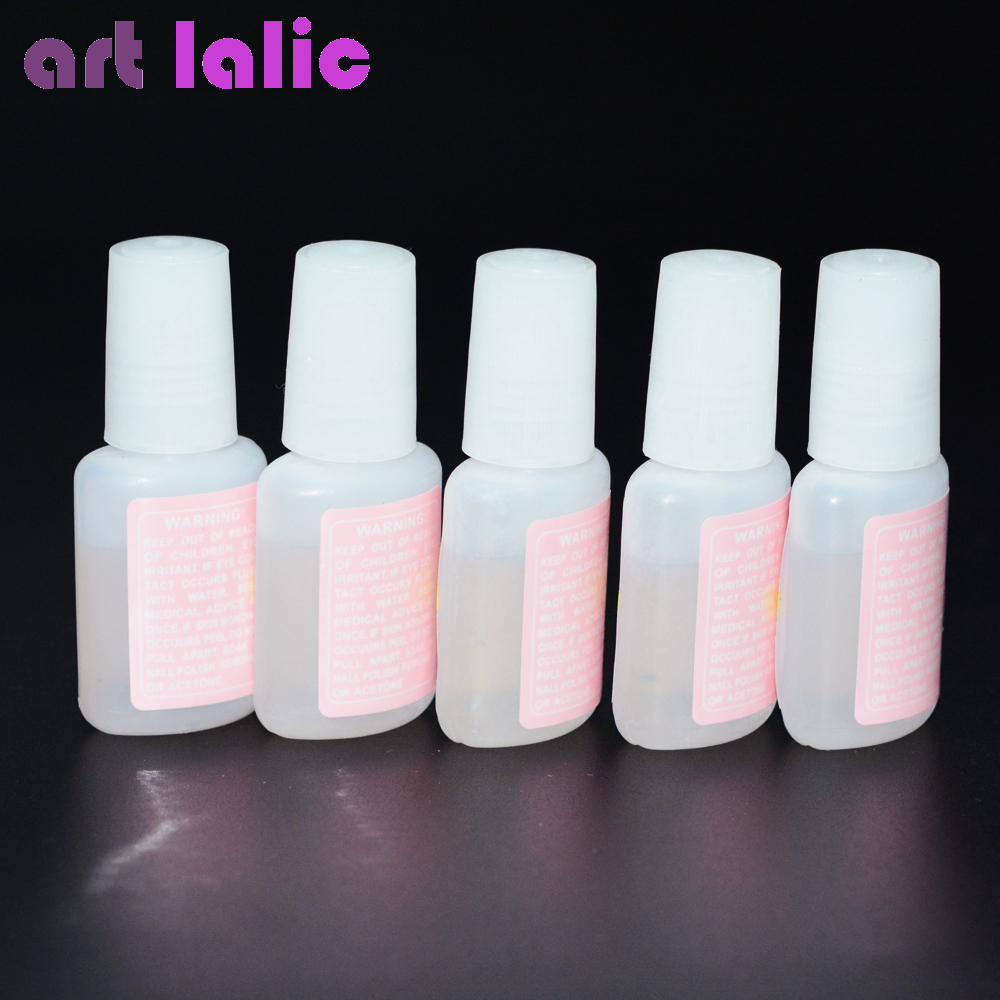 10g Nail Art Glue Tips Glitter UV Acrylic Rhinestones Decoration With Brush Nail Polish Glue Acrylic Glue