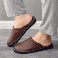 Men's Odor-resistant Leather Slippers Home Non-slip Couple Shoes Plus size 45 46 House Slippers for Men 2021 Spring Indoor Shoes
