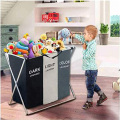 3 Section Collapsible Foldable Laundry Basket Organizer Large Box Storage Laundry Hamper Sorter Dirty Clothes Bag Kids Big Toys