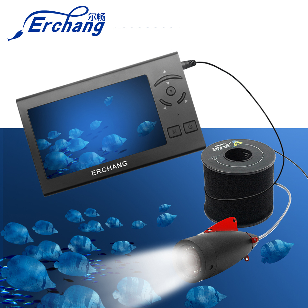 Erchang 30M 1000TVL Fish Finder Underwater Fishing Camera 4.3" LCD Monitor 130 Degrees Infrared LED Camera For Ice Fishing