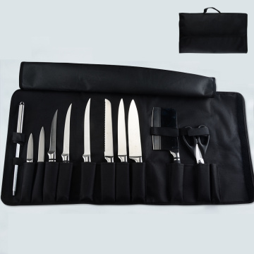 XYj Stainless Steel Knives Chef Bag 8 12pcs Pocket Roll Bag Carry Case Bag Kitchen Cooking Portable Durable Storage Hiking Tool
