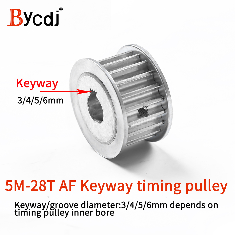28Teeth HTD5M Synchronous Timing Pulley Bore8/10/12/14/15/19mmWidth=15mm28TAF Keyway Timing Pulley bore keyway diameter3/4/5/6mm