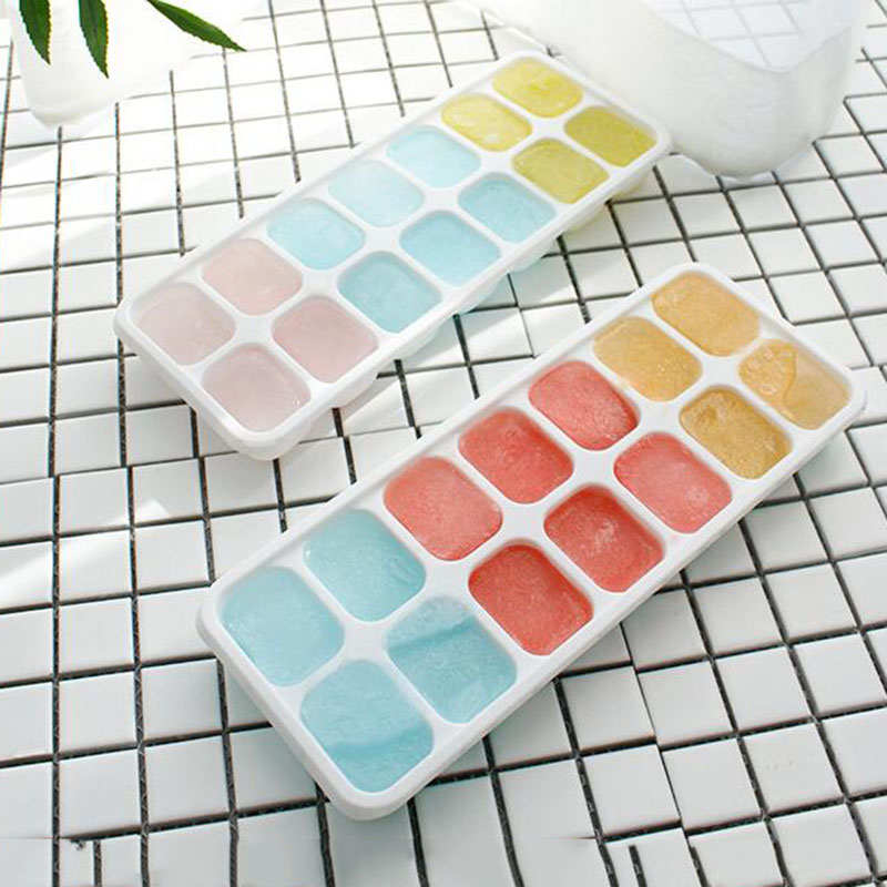 1pc 21 Grids/14 Grids Food Grade Silicone Ice Tray Home with Lid DIY Ice Cube Mold Square Shape Ice Cream Maker Kitchen Bar Tool