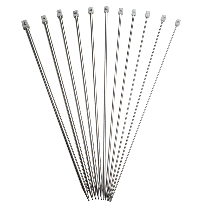 KOKNIT 11 Pairs 2mm-8mm Knitting Needles Set 35cm Single Pointed Straight Sweater Scarf Clothes Needle Hooks For Knitting