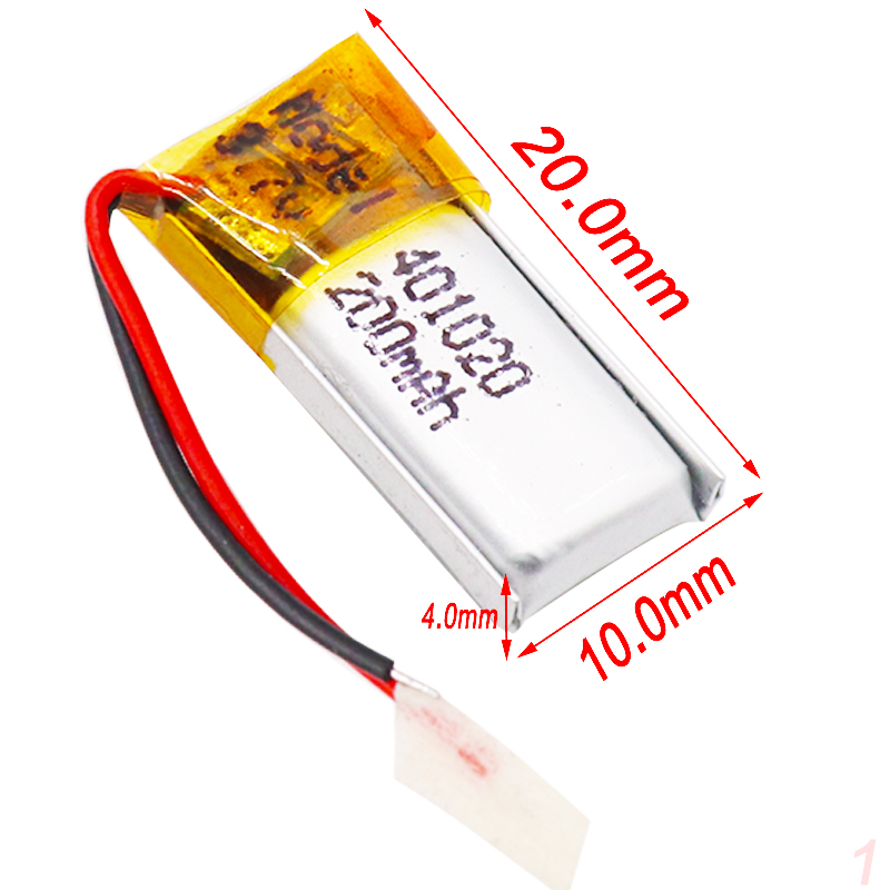 3.7v 200mah 401020 Lithium polymer Li-po Rechargeable Battery For Toys Cars Bluetooth speaker Bluetooth headset digital products