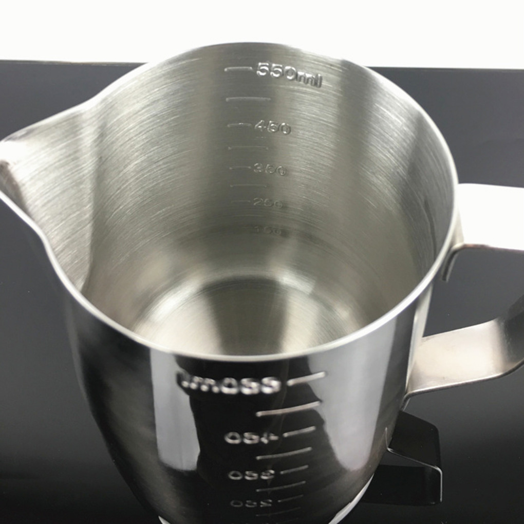 350 600 900ml Stainless Steel Frothing Pitcher Pull Flower Cup Coffee Milk Mugs Milk Frother with Scale Latte Art Kitchen Acces