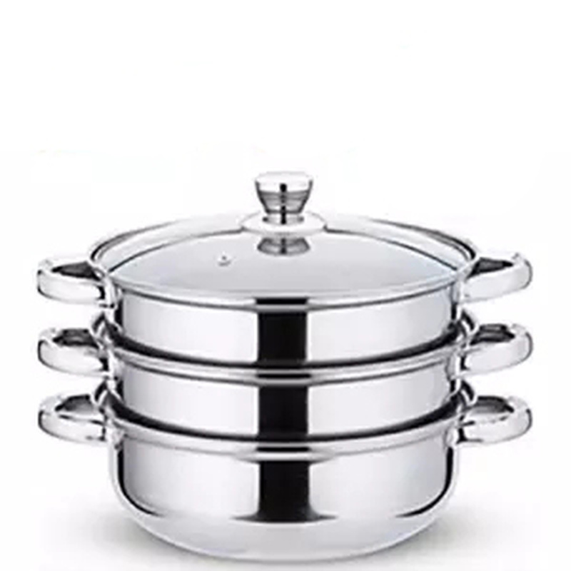 Stainless Steel Steamer Thickening Soup Pot Steamer Double Thickening Large Cage Drawer Steamer Household Binaural Soup Pot