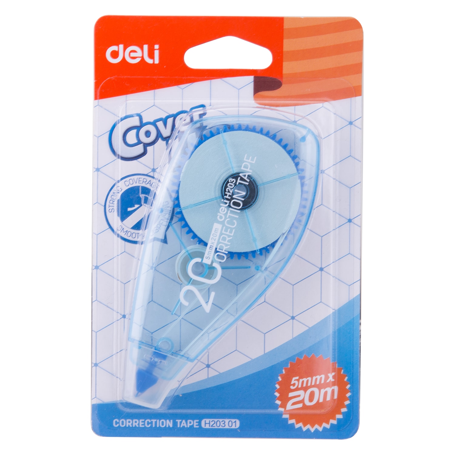 DELI EH20301 Correction Tape 2PCS/Lot 20m Long White Out Corrector Correcting Tapes High Coverage Film Core Office School Supply