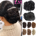 LIANGMO LARGE Comb Clip In Curly Hair Extension Synthetic Hair Pieces Chignon Women Updo Cover Hairpiece Extension Hair Bun