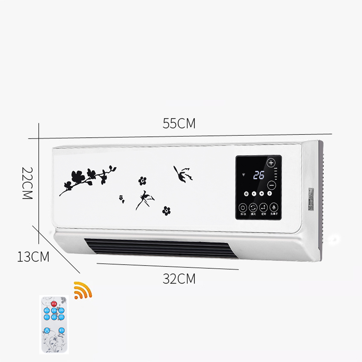 2000W Heating and Cooling Air Conditioner Wall and Desktop 2 Install Method LED Touch Screen Electric Air Heater Clothing Dryer